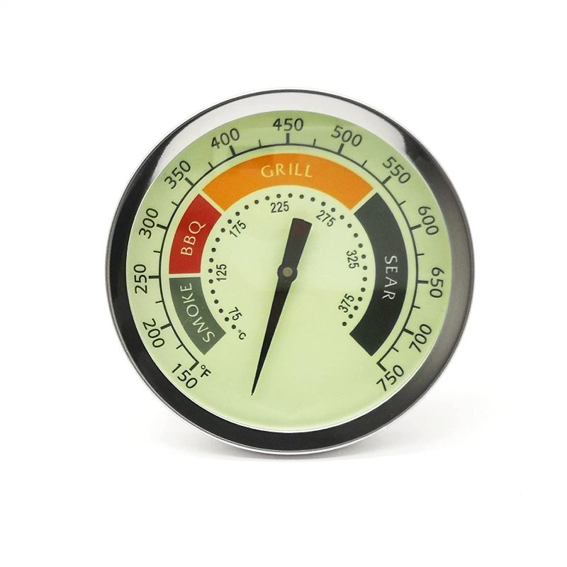 Photo 1 of 3 1/8” Large Upgraded BBQ Thermometer Gauge for Oklahoma Joe’s Smoker Grill & Most Charcoal Pellet Wood Pit Smoker Grills, 1/2 NPT Male Thread Temperature Gauge Replacement, Luminous Thermostat
