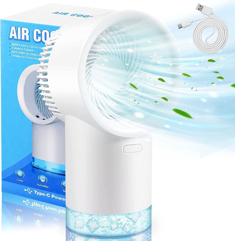 Photo 1 of Portable Air Conditioner Fan, 3 in 1 Evaporative Portable Air Conditioner with 400ml Water Tank, Personal Air Conditioner Mini Air Cooler Fan for Car/Home/Office/Camping
