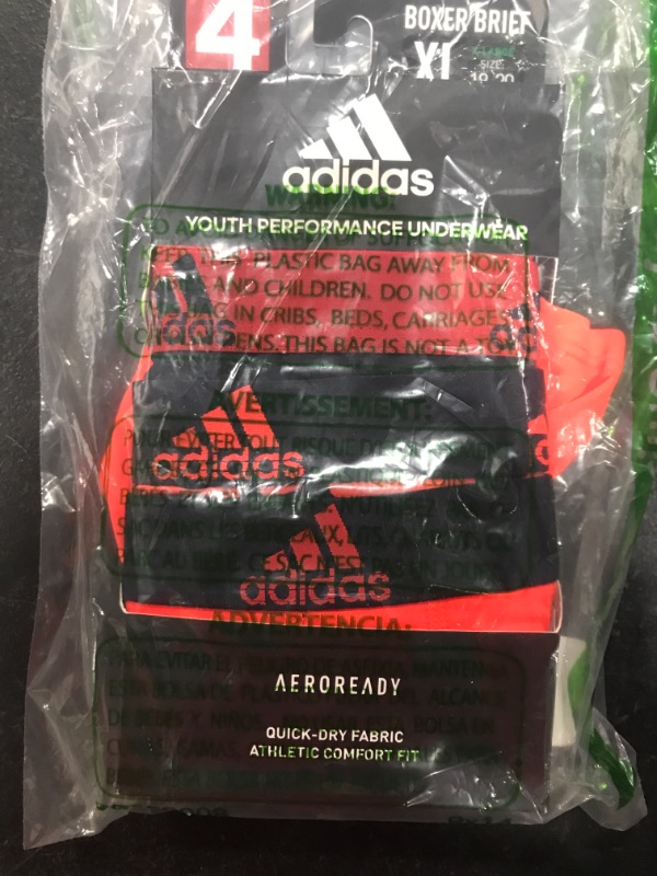 Photo 2 of adidas Kids-Boy's Performance Boxer Briefs Underwear (4-Pack) XL
