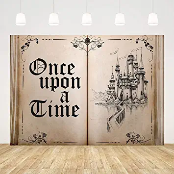 Photo 1 of ABLIN 8x6ft Fairy Tale Books Backdrop Old Opening Book Once Upon a Time Ancient Castle Princess Romantic Story Photo Background Wedding Birthday Party Decorations Banner Props
