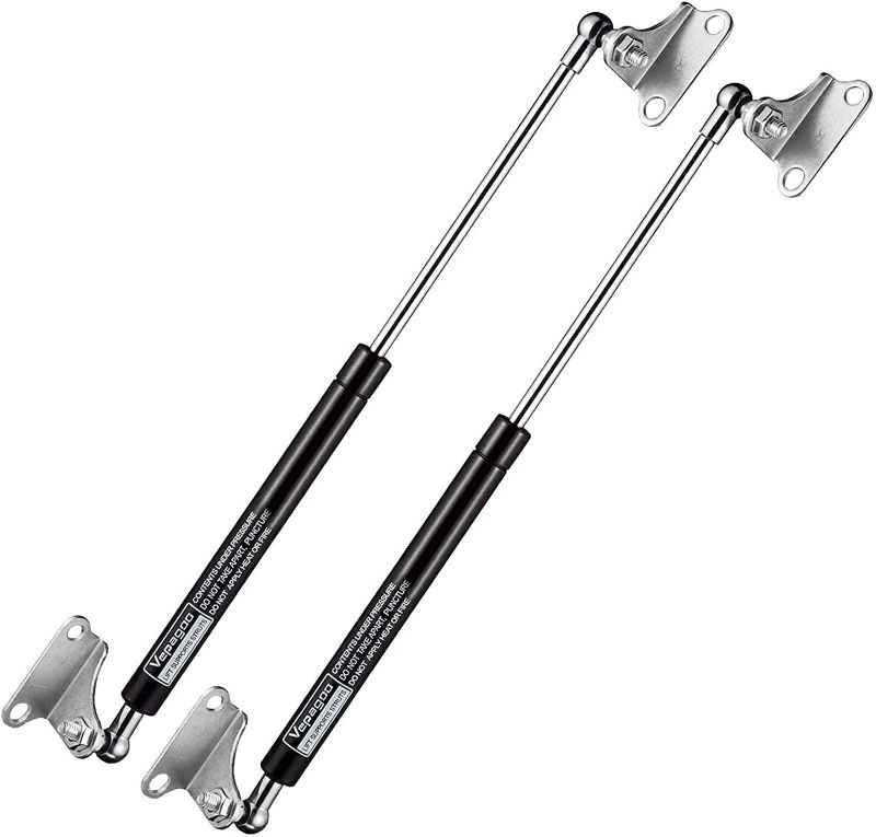 Photo 1 of 20 Inch 150 lb/667N Per Gas Shock Strut Spring for RV Bed Boat Bed Cover Door Lids Floor Hatch Door Shed Window and Other Custom Heavy Duty Project, a Set of 2 with L Mounts Vepagoo
