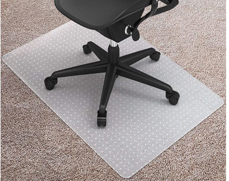 Photo 1 of Kuyal Desk Chair Mat for Carpet, 36'' x 48'' Rectangle Transparent Mats for Chairs Good for Desks, Office and Home, Easy Glide, Protects Floors for Low and No Pile Carpeted Floors
