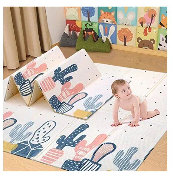 Photo 1 of Baby Care Play Mat Play Mat for Infants Non-Toxic Baby Mat Cushioned Baby Mat Waterproof Playmat Baby Floor mat Play mats Toddler Cactus pattern78×70.2in
