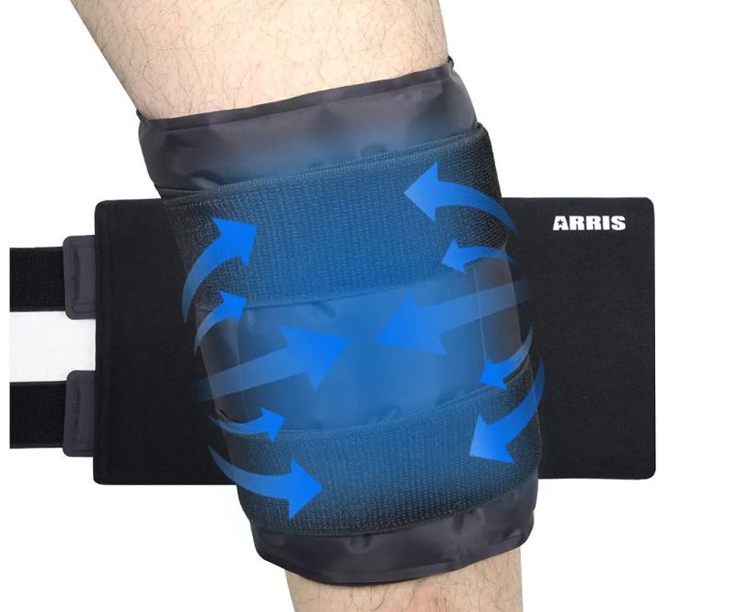 Photo 1 of ARRIS Large Knee Ice Pack Wraps Around The Entire Knee. Hot and Cold Therapy Wrap. Pain Relief for Recovery from Surgery, Injuries, Aches, Bruises, & Sprains (19.5 X 10 inch)
