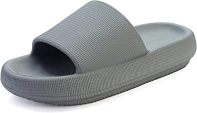 Photo 1 of BRONAX Cloud Slides for Women and Men | Shower Slippers Bathroom Sandals | Extremely Comfy | Cushioned Thick Sole - 
Size 4-5