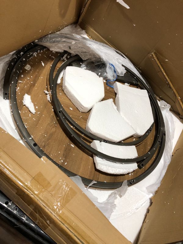 Photo 1 of Nathan James Stella Round Modern Nesting Coffee Set of 2, Stacking Living Room Accent Cocktail Tables with Industrial Wood Finish and Powder Coated Metal Frame, Reclaimed Oak/Black
