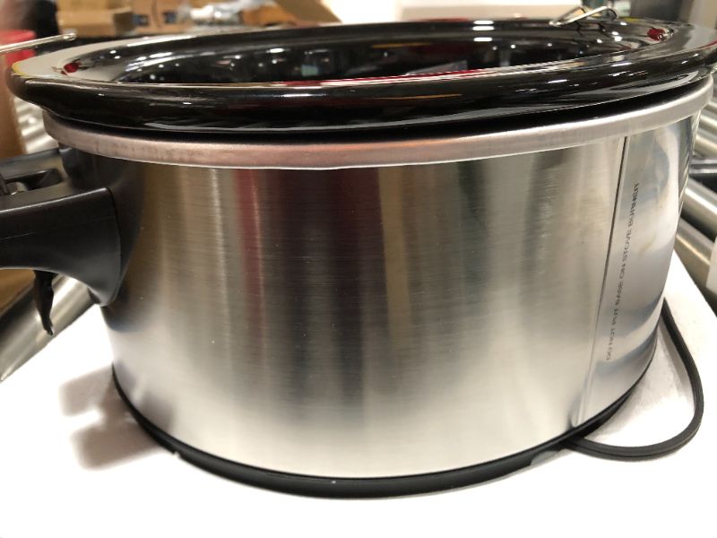 Photo 2 of Hamilton Beach Portable 6-Quart Set & Forget Digital Programmable Slow Cooker With Temperature Probe, Lid Lock, Stainless Steel (33969A)