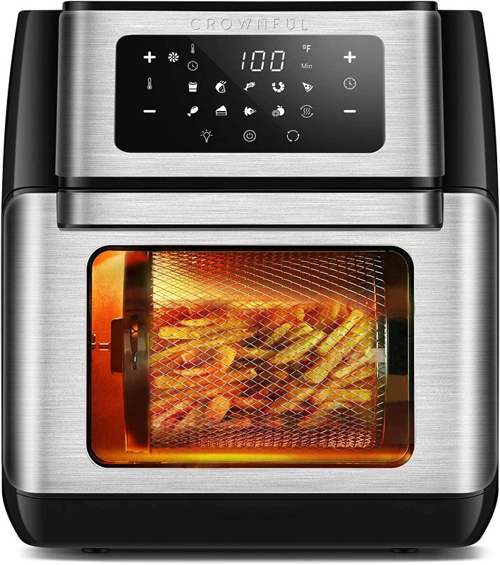 Photo 1 of CROWNFUL 10.6 Quart Air Fryer, 10-in-1 Air Fryer Toaster Oven, Convection Roaster with Rotisserie and Dehydrator, Digital LCD Touch Screen, Accessories and Recipe Included
