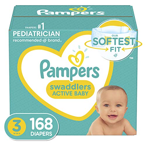 Photo 1 of Diapers Size 3, 168 Count - Pampers Swaddlers Disposable Baby Diapers