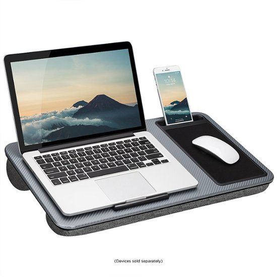 Photo 1 of LapGear - Home Office Lap Desk for 15.6" Laptop - Silver Carbon
