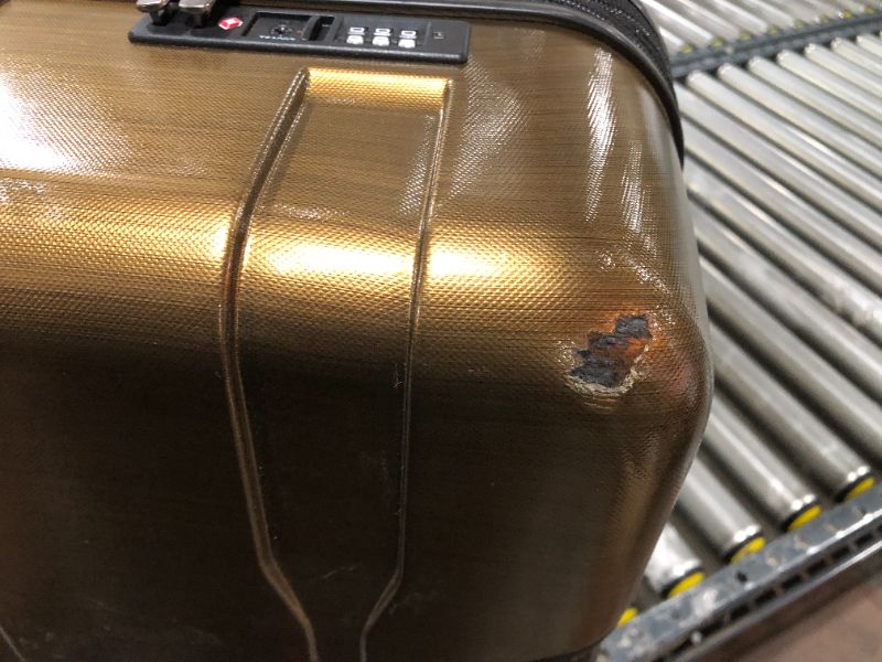 Photo 2 of 28 INCH SPINNER LUGGAGE, GOLD, WITH LOCKING ZIPPER MECHANISM