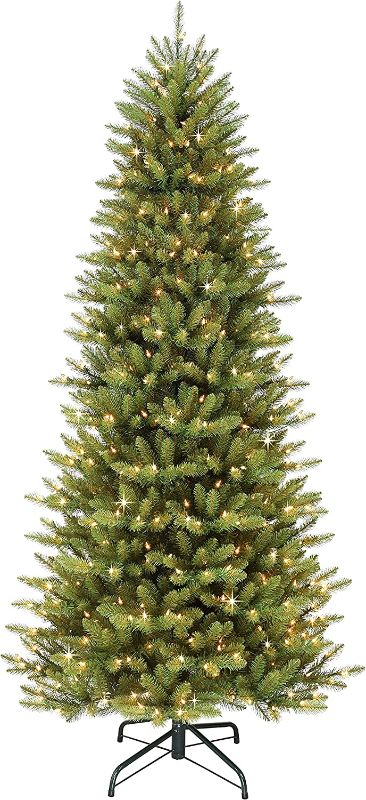 Photo 1 of 10 ft. Pre-Lit Incandescent Slim Fraser Fir Artificial Christmas Tree with 900 UL Clear Lights