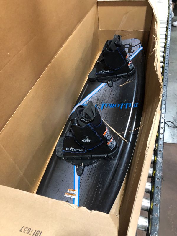 Photo 2 of ***ONE OF THE SHOE IS TORN**SEE PHOTO**Full Throttle Aqua Extreme Wakeboard, Size: 140 cm, Black