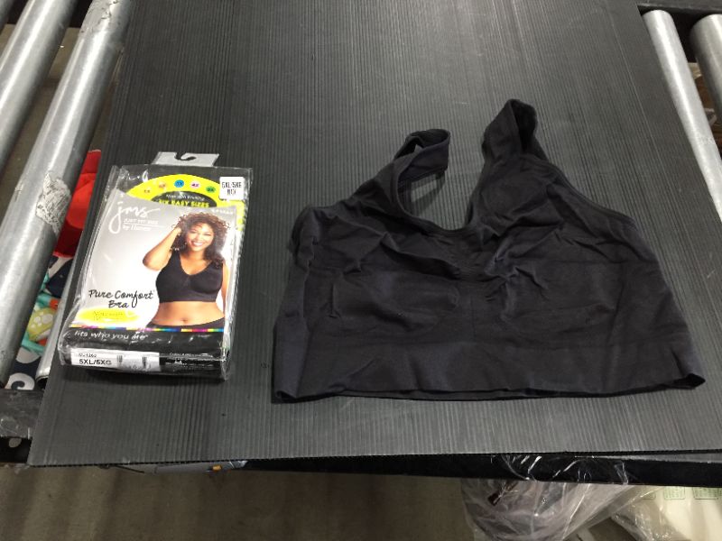 Photo 2 of Just My Size JMS Pure Comfort® Seamless Wirefree Bra With Moisture Wicking Black 5X Women's
