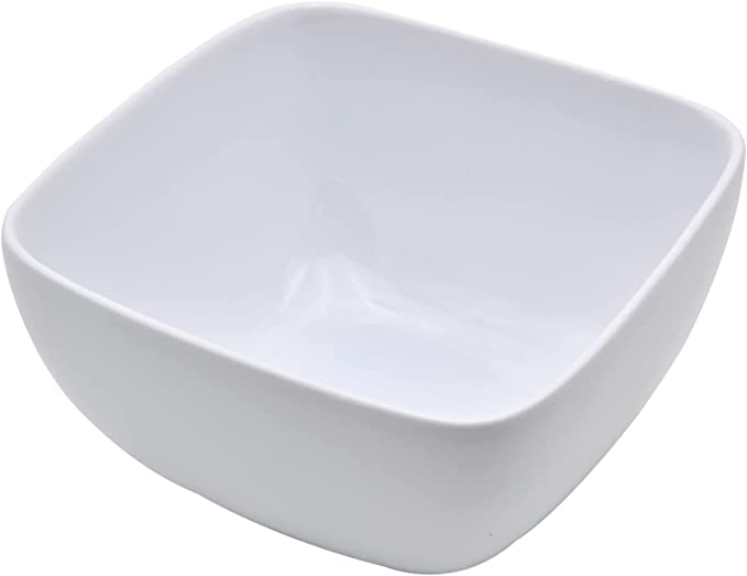 Photo 1 of 5 Pieces Ceramic White Square Bowls Soup Pasta Basics, Square Tapas Dishes Stylish and Elegant Square Serving Bowls, Serving Dishes White Serving Bowl for Salad, Pasta, Dessert
