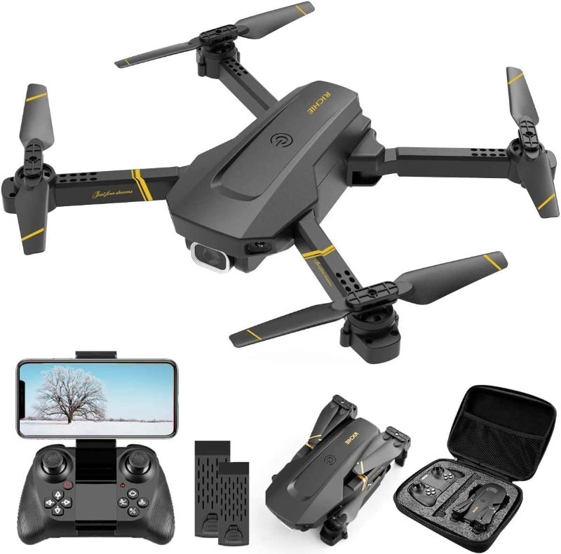 Photo 1 of 4DV4 Drone with 1080P Camera for Adults,HD FPV Live Video RC Quadcopter Helicopter for Beginners Kids Toys Gifts,2 Batteries and Carrying Case,Altitude Hold,Waypoints,3D Flip,Headless Mode,Black
(Factory  Sealed only open for picture)