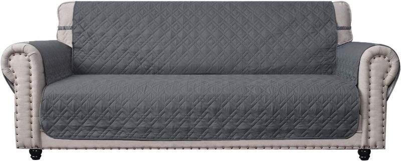 Photo 1 of Ameritex Couch Sofa Slipcover 100% Waterproof Nonslip Quilted Furniture Protector Slipcover for Dogs, Children, Pets Sofa Slipcover Machine Washable (Dark Grey, 68")
