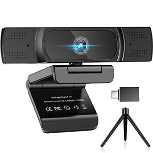 Photo 1 of 4K Webcam with Microphone Nisheng 8MP Autofocus Webcam with Privacy Cover and...
