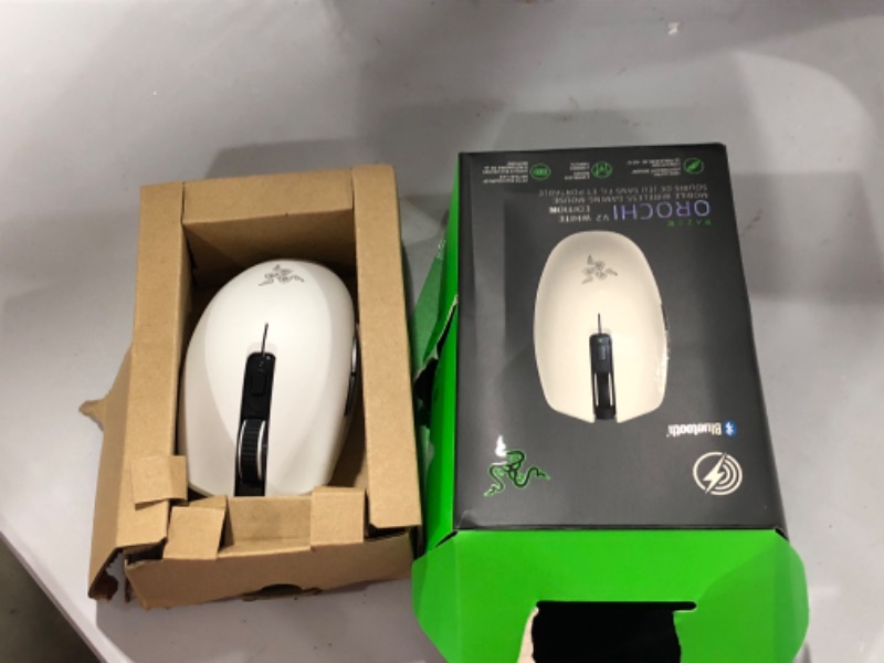 Photo 2 of Razer Orochi V2 Mobile Wireless Gaming Mouse: Ultra Lightweight - 2 Wireless Modes - Up to 950hrs Battery Life - Mechanical Mouse Switches - 5G Advanced 18K DPI Optical Sensor - White