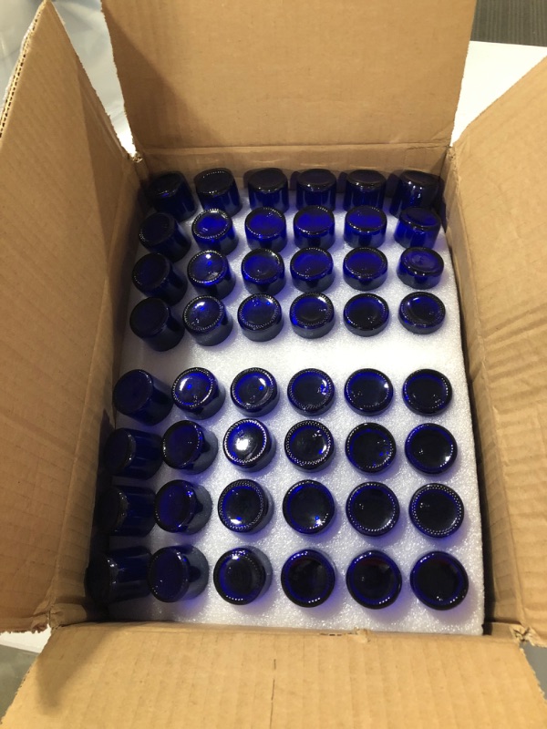 Photo 2 of 48 Pack 0.5oz Cobalt Blue Glass Bottles with Glass Droppers for Essential Oils and Perfumes
