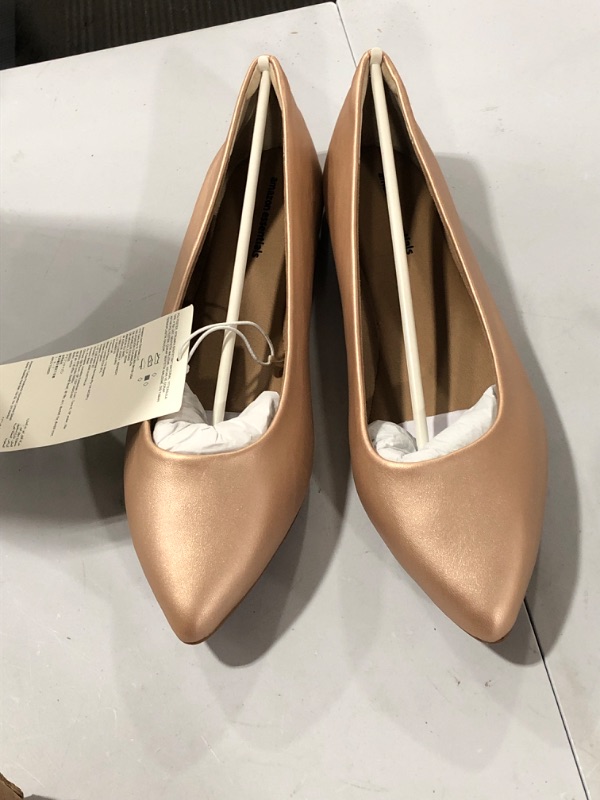 Photo 1 of Amazon Essentials Women's Pointed-Toe Ballet Flat (Size 11W) 