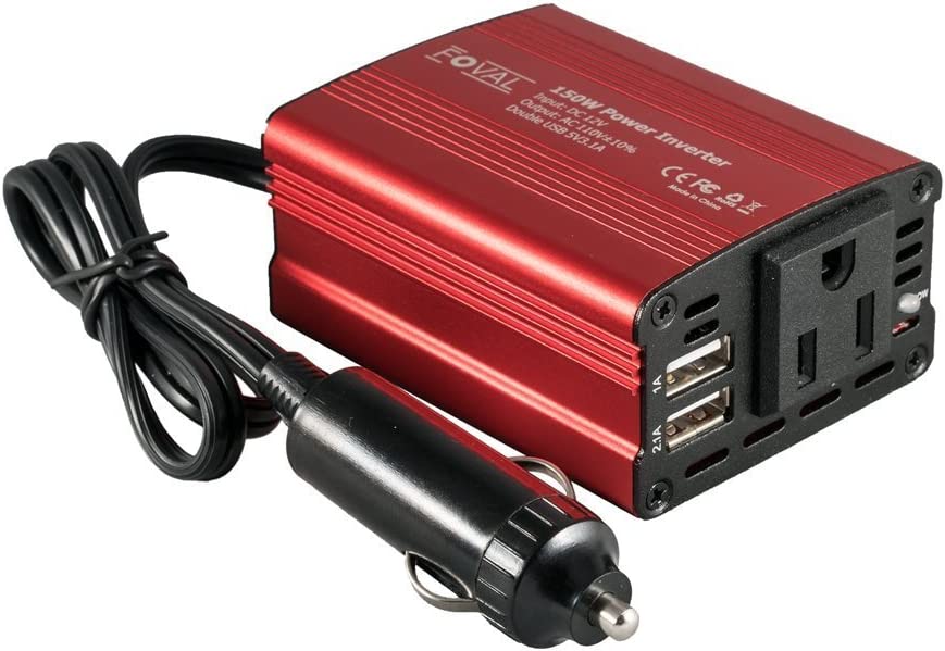 Photo 1 of FOVAL 150W Car Power Inverter 12V DC to 110V AC Converter with 3.1A Dual USB Car Charger