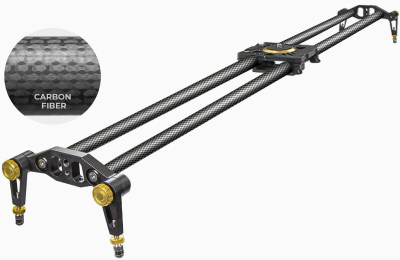 Photo 1 of LimoStudio 47-inch DSLR Camera Slider Dolly Track, Video Stabilizer, Carbon Fiber Rail System, High Precision Smooth Bearing Slide with Standard Mount and Spirit Level, Photo Studio