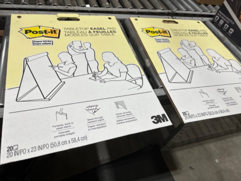 Photo 1 of Post-it Super Sticky Portable Tabletop Easel Pad, Great for Virtual Teachers and Students, 20x23 Inches, 20 Sheets,Pad, 2 Pads (563 VAD 2PK)