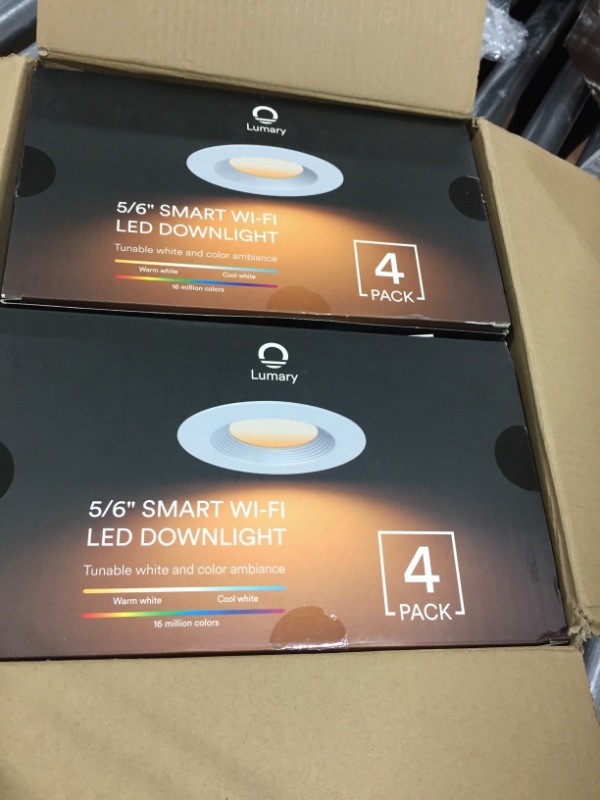 Photo 4 of Lumary 4 Inch WiFi Smart LED Can Lights Retrofit Recessed Lighting - 9W 810LM RGB Color Changing Downlight, Baffle Trim, Work with Alexa/Google Assistant/Siri, Bedroom, Kitchen, Living Room 4 Pcs
