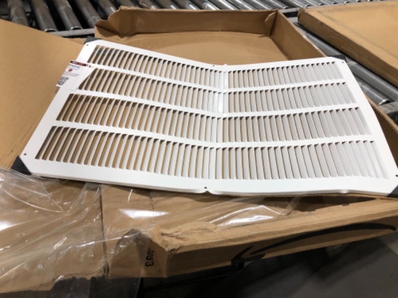 Photo 2 of 16"w X 25"h Steel Return Air Grilles - Sidewall and Ceiling - HVAC Duct Cover - White [Outer Dimensions: 17.75"w X 26.75"h] 16 X 25 White