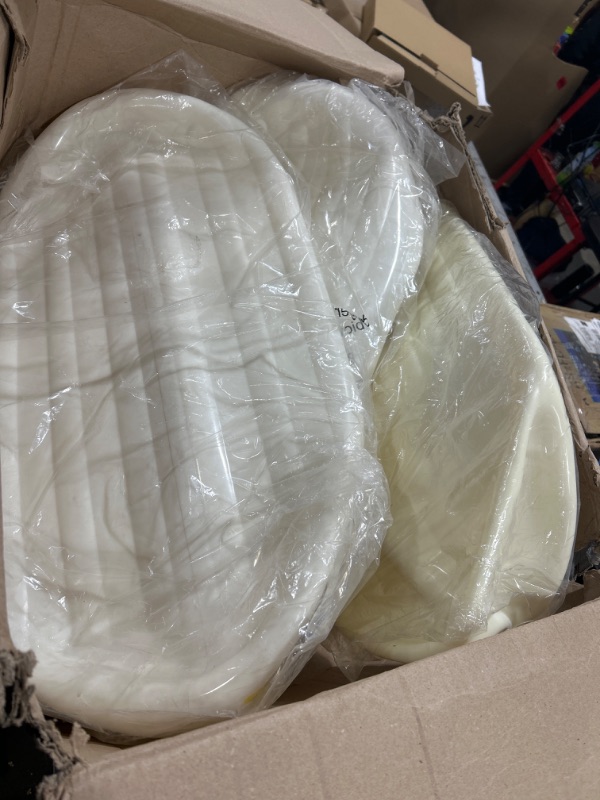 Photo 1 of 4 NEW RIBBED BOAT FENDERS 10" x 28" WHITE CENTER HOLE BUMPERS MOORING PROTECTION

