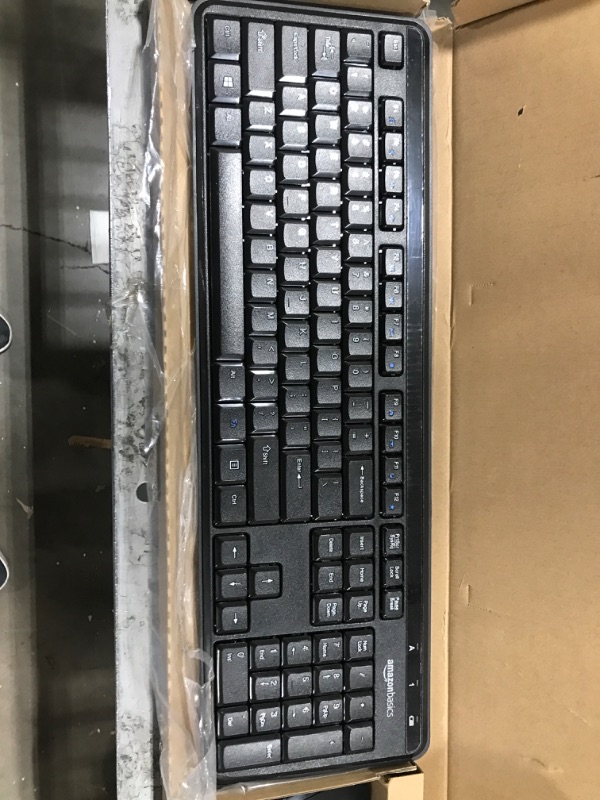 Photo 3 of Amazon Basics Wireless Computer Keyboard and Mouse Combo - Quiet and Compact - US Layout (QWERTY)