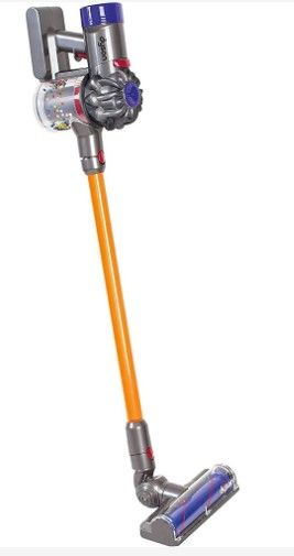 Photo 1 of Casdon Little Helper Dyson Cord-Free Vacuum Cleaner Toy, Grey, Orange and Purple