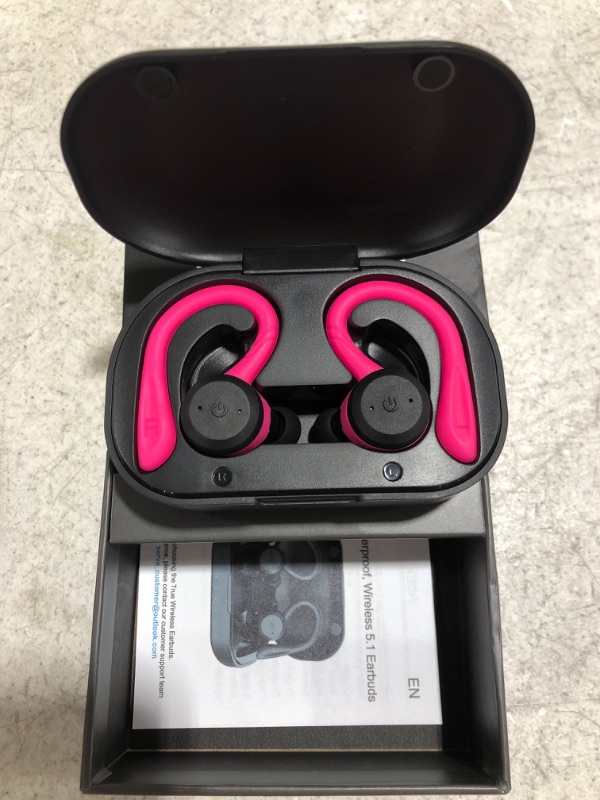 Photo 2 of APEKX Bluetooth Headphones True Wireless Earbuds with Charging Case IPX7 Waterproof Stereo Sound Earphones Built-in Mic in-Ear Headsets Deep Bass for Sport Running Pink. 