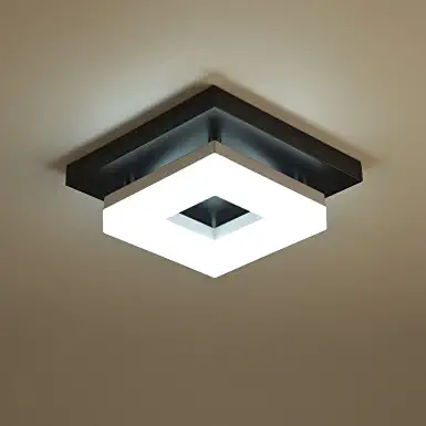 Photo 1 of Anmaice 8in Flush Mount led Ceiling Light Fixtures 8 Watt Modern Adjustable Color Temperature Ceiling Lights for Hallways Balcony Cloakroom Small Closet Washrooms stairwell Square Black
