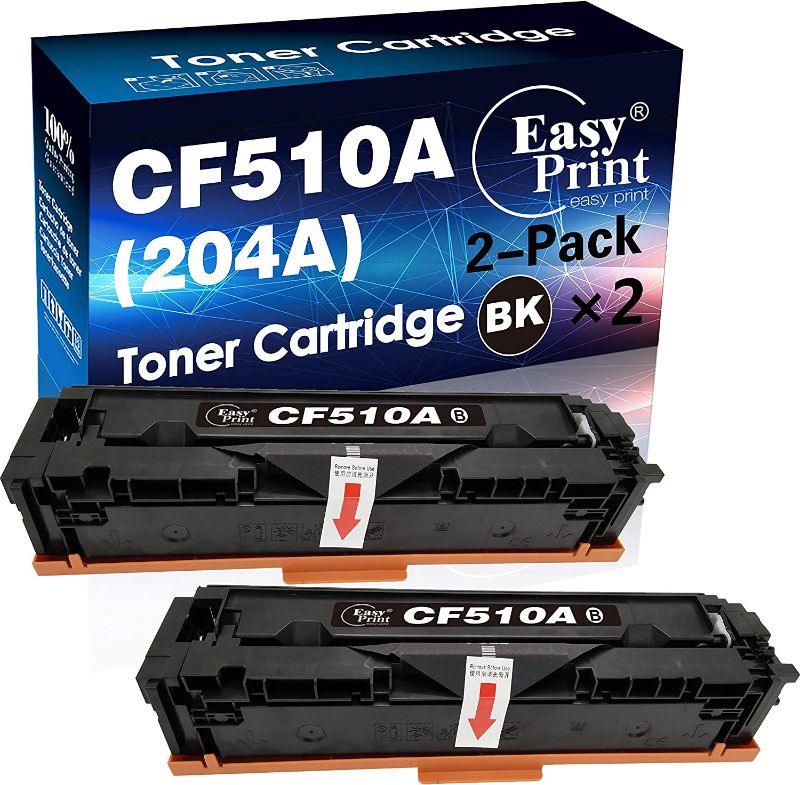 Photo 1 of EASYPRINT Compatible (2X Black, 2-Pack) 204A Toner Cartridge CF510A Used for HP M154nw M154a M180nw M180n M181fw Printer
