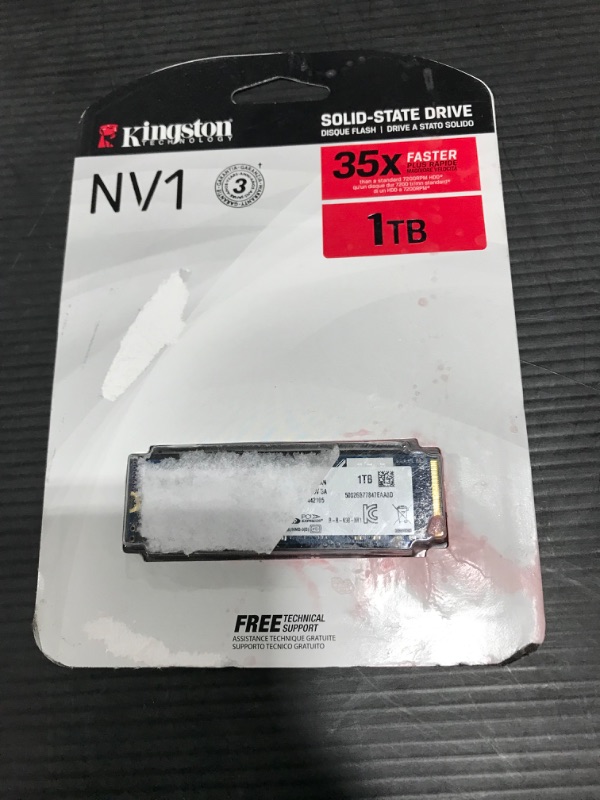 Photo 1 of Kingston NV1 1TB M.2 2280 NVMe PCIe Internal SSD Up to 2100 MB/s SNVS/1000G