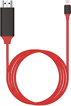 Photo 1 of [Upgraded] Lightning to HDMI Adapter, Apple MFi Certified 1080P HDTV Cable Adapter Compatible with iPhone,iPad Digital AV Sync Screen Connector on HD TV Monitor Projector (Red)

