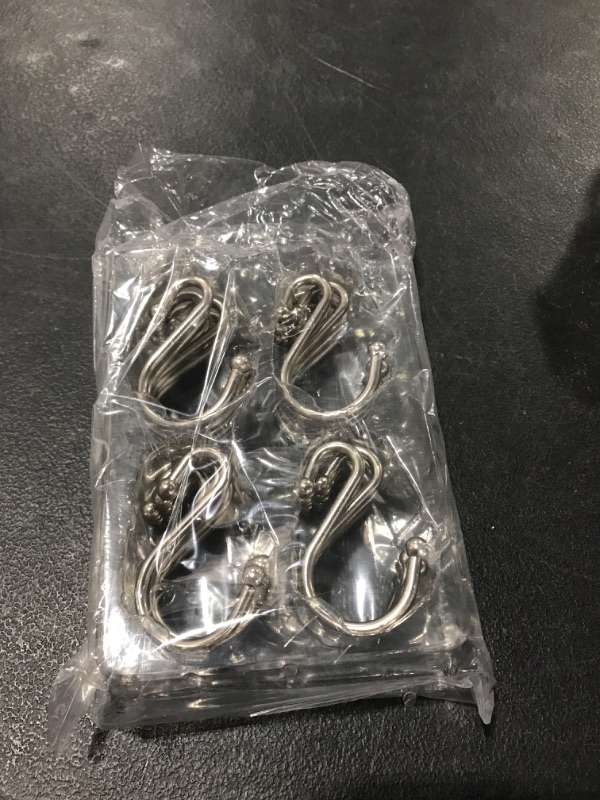 Photo 2 of 24PCS Metal Shower Curtain Hooks?Rust Resistant S Shaped Hooks Hangers for Shower Curtains