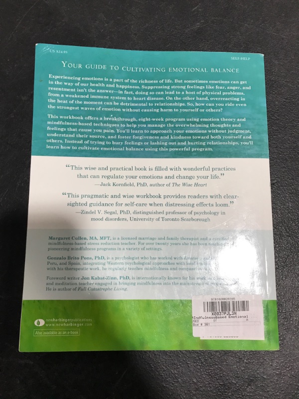 Photo 3 of The Mindfulness-Based Emotional Balance Workbook - by  Margaret Cullen & Gonzalo Brito Pons (Paperback). PRIOR USE.