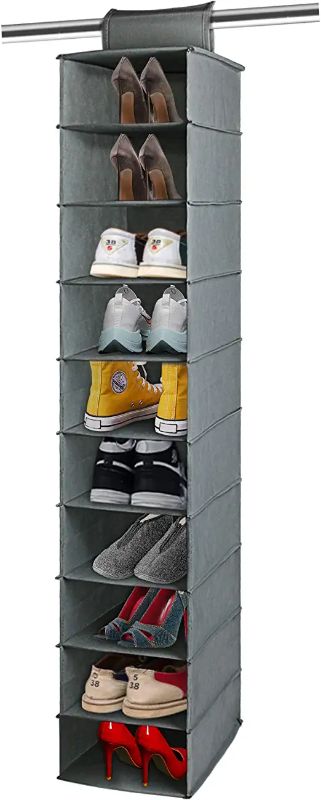 Photo 1 of 6-Shelf Hanging Shoe Organizer Hanging Closet Shoe Organizer, Space Saving Shoe Holder & Storage, Closet Organizer Great for Shoes. PHOTO FOR REFERENCE. ITEM HAS 6 SHELVES. PRIOR USE.
