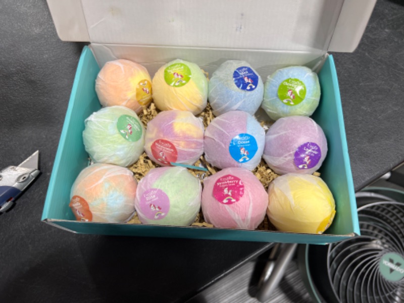 Photo 2 of Excalla Bath Bombs for Kids with Surprise Inside Lush Bubble Bath Toys Fizzies Vegan Essential Oil Spa Bath Fizz Balls Kit for Girls/B