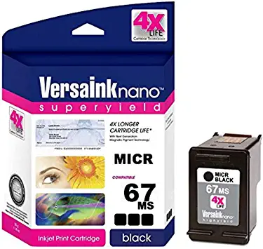 Photo 1 of VersaInk-Nano HP 67 MS MICR Black Ink Cartridge for Check Printing
