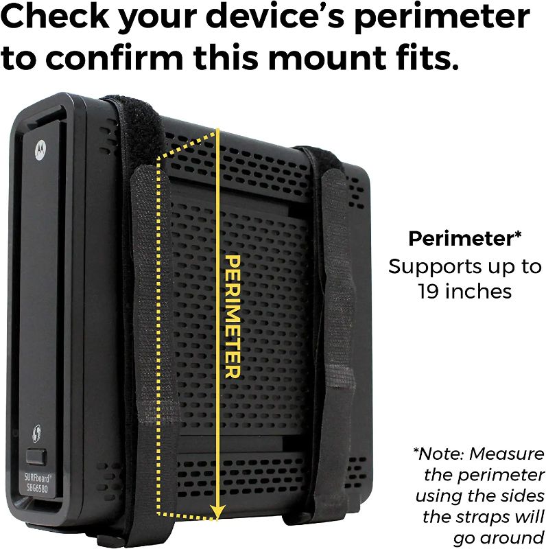 Photo 1 of HumanCentric Universal Wall and VESA Mount | Adjustable Strap Mount for Computers, UPS Units, Cable Boxes, Modems, and Other Electronic Devices | Mounts on The Wall or Back of a Computer Monitor
