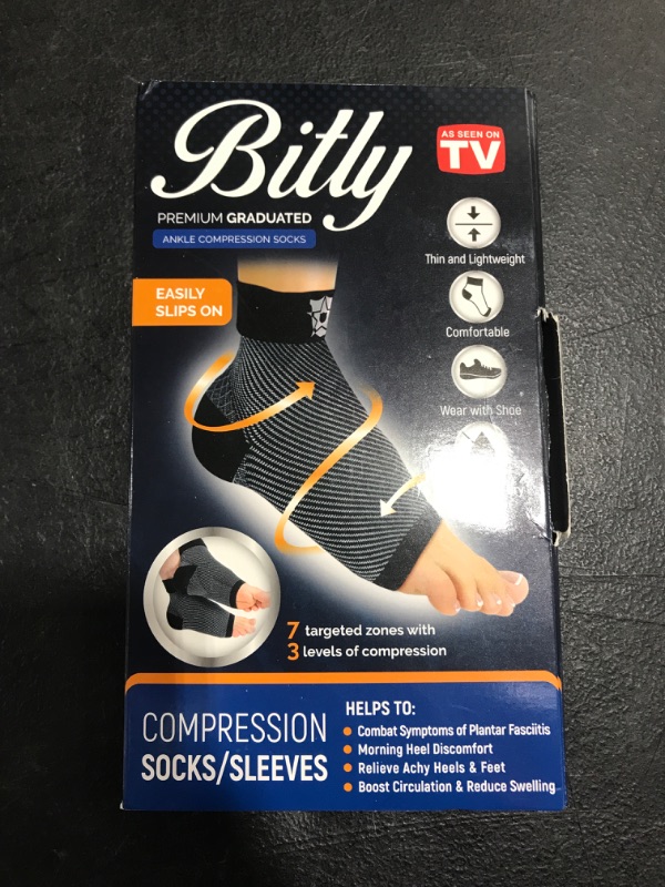 Photo 3 of Bitly Plantar Fasciitis Socks for Women and Men - Best Foot and Ankle Compression Sleeve. SIZE LARGE. 