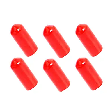 Photo 1 of Aopin Rubber Round End Cap Cover 6/25 Inch (6mm) Screw Thread Protectors PVC Flexible Tubing Pipe Protective Bolt Screw Thread Protector Safety Cover | for Pipe Post Tubing Rod Cover 100 Pcs (Red)
