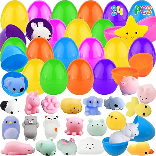 Photo 1 of CAMIRUS 24 Pcs Mochi Squishy Prefilled Easter Eggs Toys Inside, Surprise Eggs Filled Kawaii Stress Reliever Squishies
