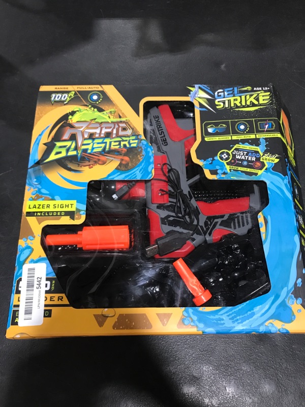 Photo 2 of GelStrike Gel Ball Rapid Blaster Delta Toy Water Blaster Shoots Biodegradable Gel Beads - Backyard Activity and Outdoor Games Ages 12+ (Red)
PRIOR USE.