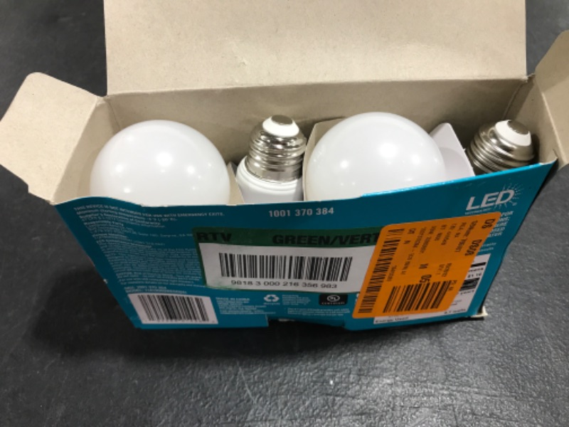 Photo 3 of 60-Watt Equivalent A19 Dimmable LED Light Bulb in Soft White (4-Pack)
