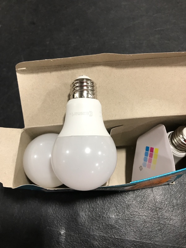 Photo 1 of 60-Watt Equivalent A19 Dimmable LED Light Bulb in Soft White (4-Pack)
